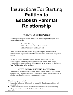 Instructions For Starting Petition to Establish Parental Relationship