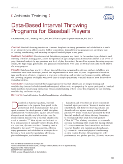 Data-Based Interval Throwing Programs for Baseball Players [ ]