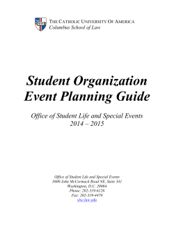 Student Organization Event Planning Guide Office of Student Life and Special Events
