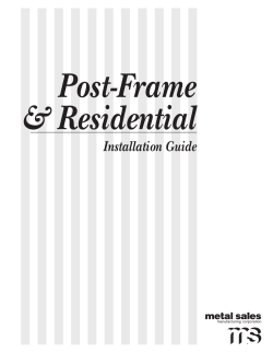 Post-Frame &amp; Residential Installation Guide