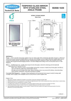 B2908 1639 TEMPERED GLASS MIRROR WITH STAINLESS STEEL ANGLE FRAME