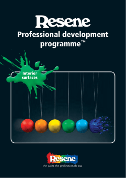 Professional development programme &trade; Interior