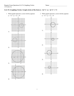 G.G.74: Graphing Circles: Graph circles of the form (x -... Regents Exam Questions G.G.74: Graphing Circles Name: ________________________