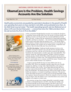 ObamaCare Is the Problem, Health Savings Accounts Are the Solution