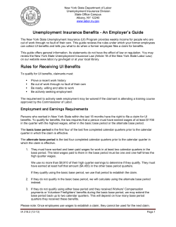 Unemployment Insurance Benefits - An Employer’s Guide