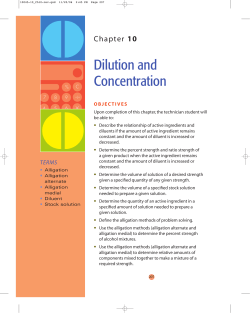 Dilution and Concentration 1 0