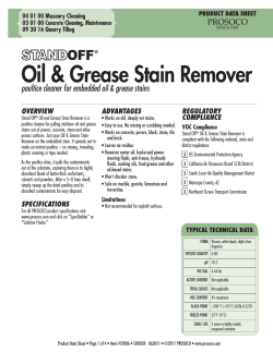 Oil &amp; Grease Stain Remover REGULATORY OVERVIEW