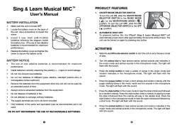 Sing &amp; Learn Musical MIC User’s Manual PRODUCT FEATURES