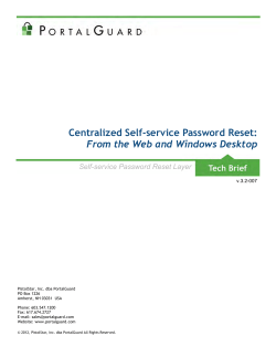 Centralized Self-service Password Reset: From the Web and Windows Desktop