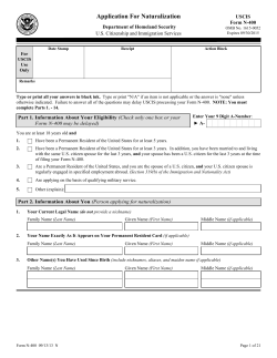 Application For Naturalization  USCIS Form N-400