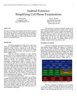 Android Forensics: Simplifying Cell Phone Examinations  Jeff Lessard