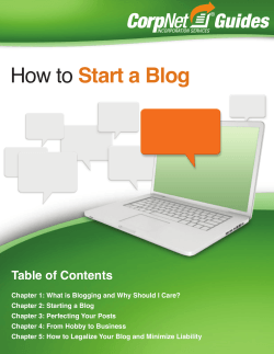 How to Start a Blog Table of Contents