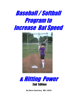 Baseball / Softball Program to Increase  Bat Speed &amp; Hitting  Power