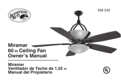 Miramar 60 Ceiling Fan Owner’s Manual