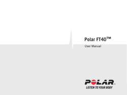 Polar FT40™ User Manual