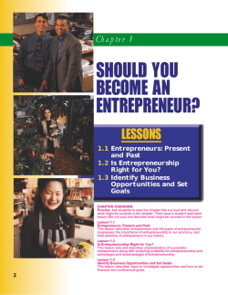 SHOULD YOU BECOME AN ENTREPRENEUR? LESSONS