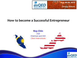 How to become a Successful Entrepreneur  Roy Chin USA