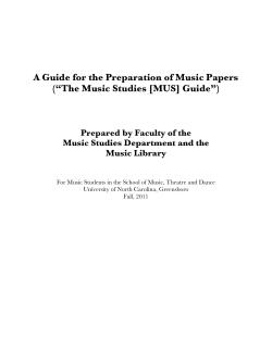 A Guide for the Preparation of Music Papers