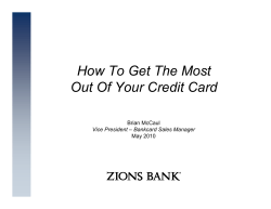 How To Get The Most Out Of Your Credit Card Brian McCaul