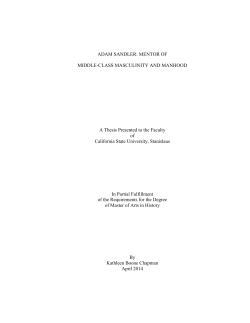 ADAM SANDLER: MENTOR OF MIDDLE-CLASS MASCULINITY AND MANHOOD