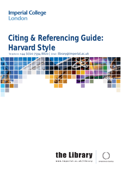 Citing &amp; Referencing Guide: Harvard Style +44 (0)20 7594 8820 |