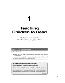 1 Teaching Children to Read Bob Algozzine, Festus E. Obiakor,