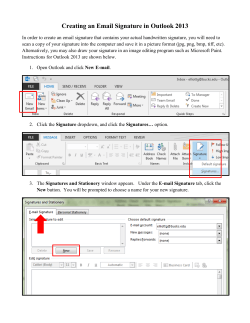 Creating an Email Signature in Outlook 2013