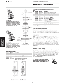 Act-O-Matic Showerhead Repair Parts and Maintenance Guide PARTS FOR ACT-O-MATIC