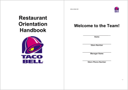 Restaurant Orientation Handbook