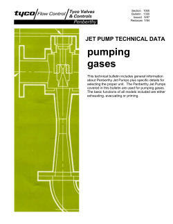 pumping gases JET PUMP TECHNICAL DATA
