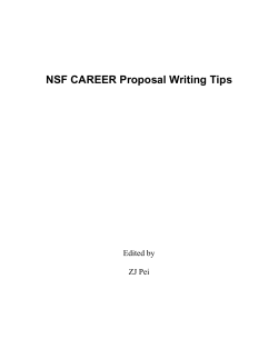 NSF CAREER Proposal Writing Tips Edited by ZJ Pei