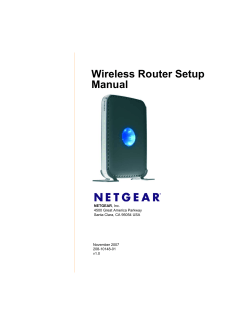 Wireless Router Setup Manual 4500 Great America Parkway Santa Clara, CA 95054 USA