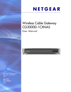 Wireless Cable Gateway CG3000D-1CXNAS User Manual May 2010