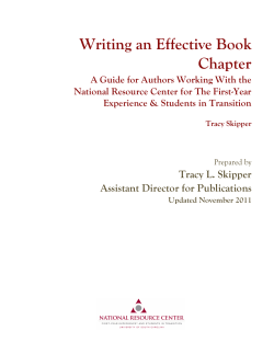 Writing an Effective Book Chapter