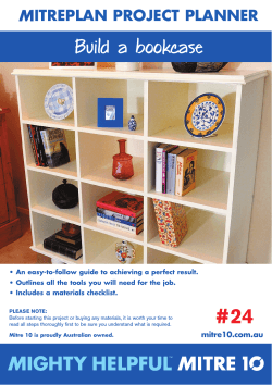 Build a bookcase M ItrePlAn PrOJeCt PlAnner