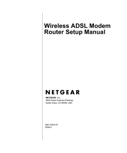 Wireless ADSL Modem Router Setup Manual 4500 Great America Parkway