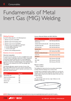 Fundamentals of Metal Inert Gas (MIG) Welding 8 Consumables