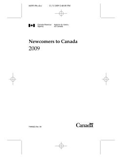 2009 Newcomers to Canada