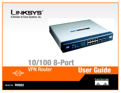 10/100 8-Port User Guide VPN Router RV082