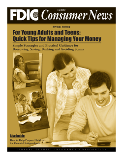 For Young Adults and Teens: Quick Tips for Managing Your Money
