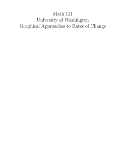 Math 111 University of Washington Graphical Approaches to Rates of Change