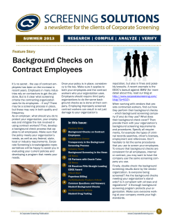 Background Checks on Contract Employees Feature Story