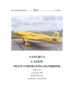 VANS RV-4 C-GFEW PILOT’S OPERATING HANDBOOK RV-4