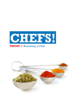 CHEFS! THEME 1: Becoming a Chef