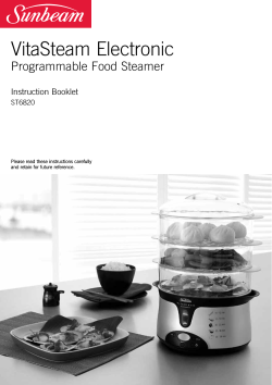 VitaSteam Electronic Programmable Food Steamer Instruction Booklet ST6820