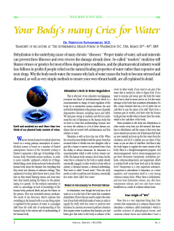 Your Body’s many Cries for Water