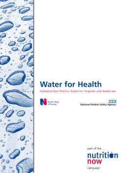 Water for Health Hydration Best Practice Toolkit for Hospitals and Healthcare campaign