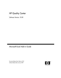 HP Quality Center Microsoft Excel Add-in Guide Software Version: 10.00