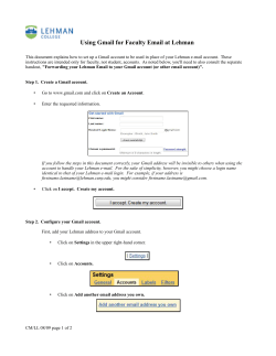 Using Gmail for Faculty Email at Lehman