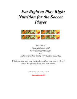 Eat Right to Play Right Nutrition for the Soccer Player